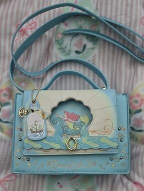 Whimsical Mermaid Sea-Blue Crossbody Bag